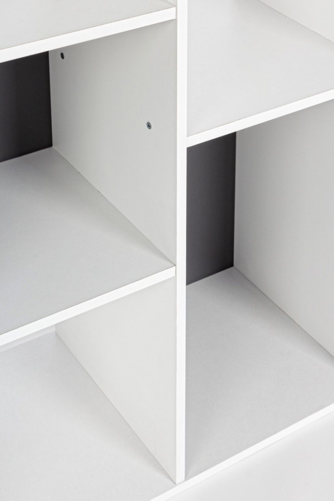Biblioteca mdf alb gri Arctic 91x29.8x178.3 cm - Decorer