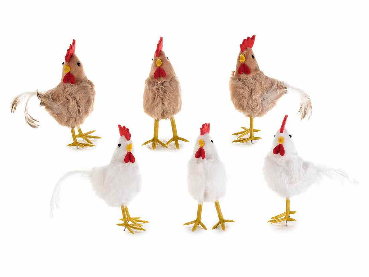 Adesivo Tre neonato polli e galline sagome isolato su bianco