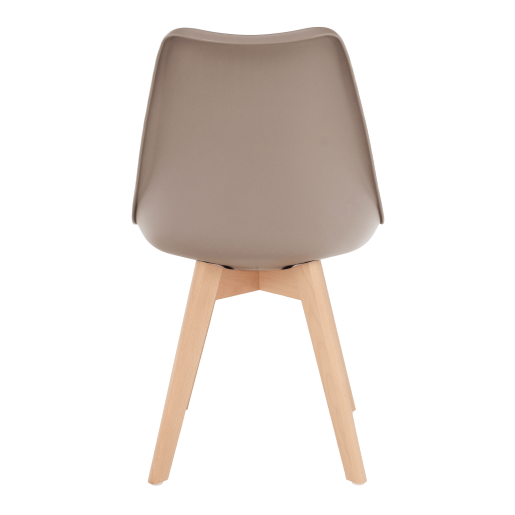 Scaun piele ecologica gri maro lemn fag Bali 48x54x80 cm