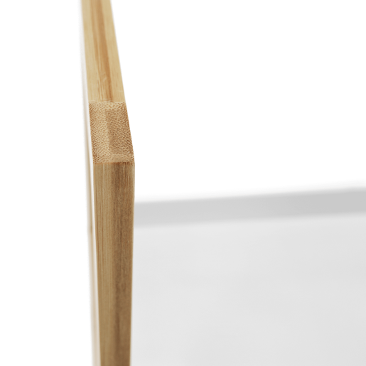 Raft 4 polite din mdf alb si bambus natur Koen 63x36x121 cm