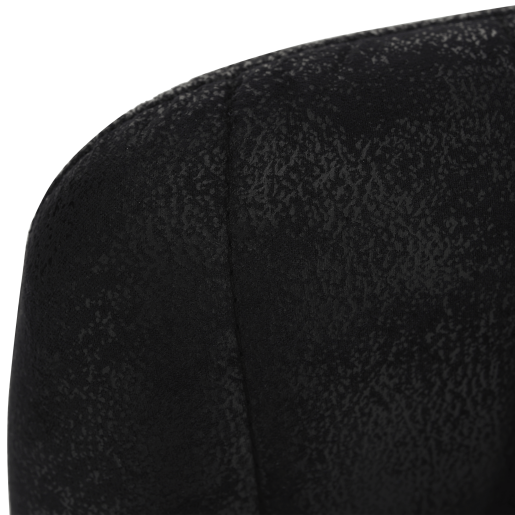 Scaun de bar tapiterie textil negru cu efect de piele intoarsa Lorasa 46x48x105 cm