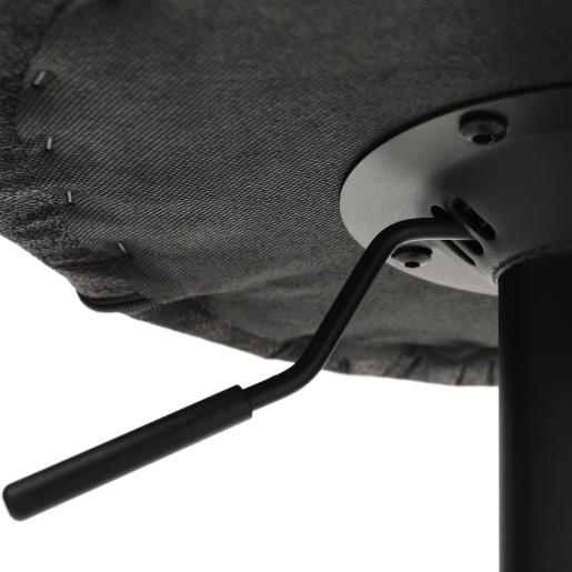 Scaun de bar tapiterie textil negru cu efect de piele intoarsa Lorasa 46x48x105 cm