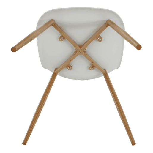 Scaun plastic alb metal natur Sintia 46x84,5x53 cm