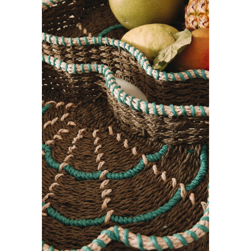 Set 2 tavi decorative hartie multicolora Kya 44x30x6h; 50x38x6h