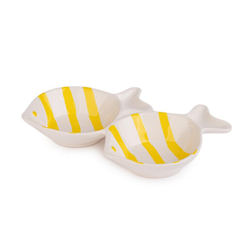 Bol portelan alb galben Pesti 21,2x14,6x3,8h