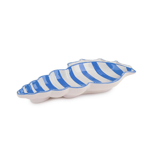 Bol portelan alb albastru Scoica 20,9x10,1x2,6h