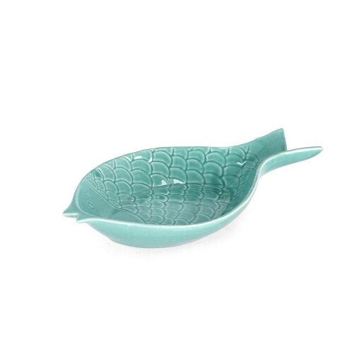 Platou portelan albastru Fish 24x14x3.5 cm