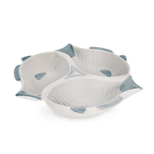 Bol decorativ portelan alb albastru Pesti 27x25,5x4h