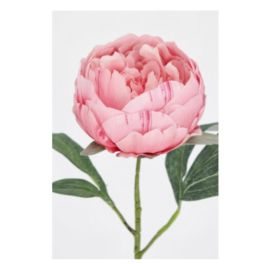 Set 3 Bujori artificiali roz verzi 15x11x52h