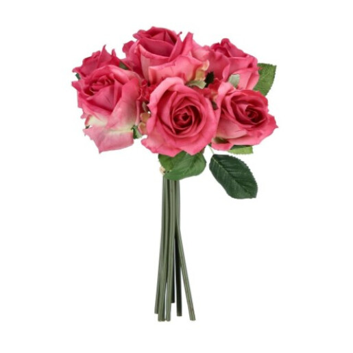 Buchet Trandafiri artificiali roz verzi Ø22x28h