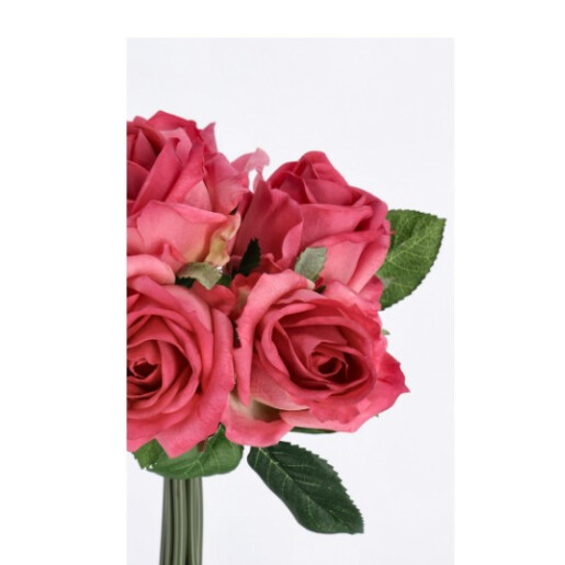 Buchet Trandafiri artificiali roz verzi Ø22x28h