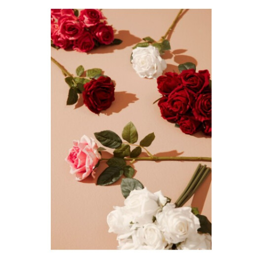 Buchet Trandafiri artificiali roz verzi Ø22x28h