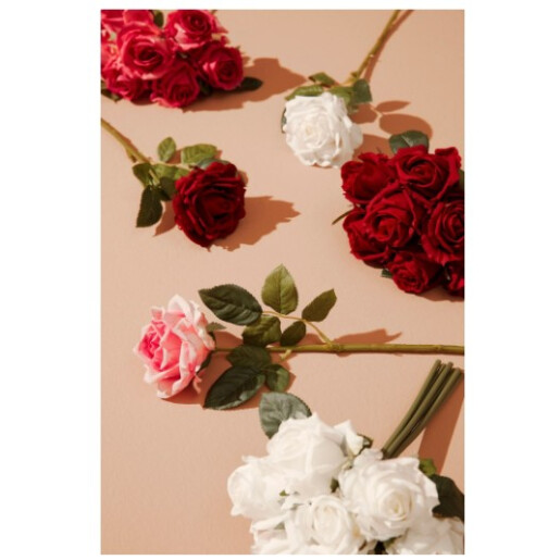 Buchet Trandafiri artificiali rosii verzi Ø22x28h