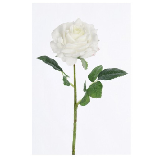 Set 3 Trandafiri artificiali albi verzi Ø10x43h