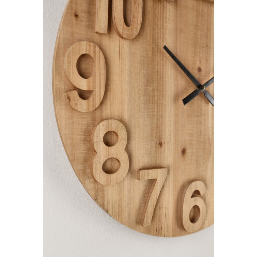 Ceas perete mdf natur Mariel 70x5 cm
