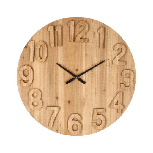 Ceas perete mdf natur Mariel 70x5 cm