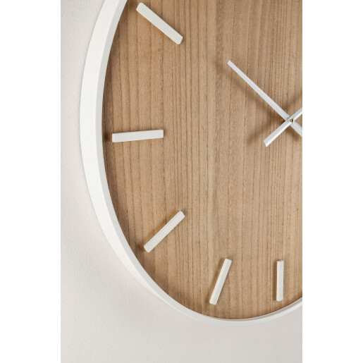 Ceas perete mdf natur otel alb Janvier 70x4.5 cm