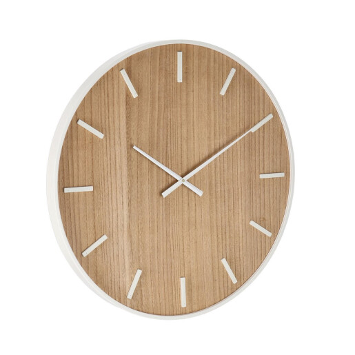 Ceas perete mdf natur otel alb Janvier 70x4.5 cm