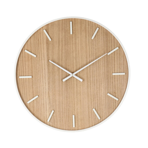 Ceas perete mdf natur otel alb Janvier 70x4.5 cm