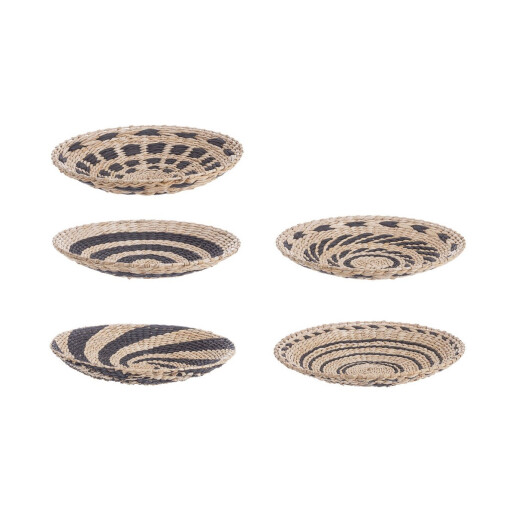 Set 5 tavi decorative iarba mare natur neagra Islas Ø40 cm