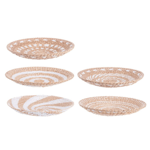 Set 5 tavi decorative iarba mare hartie natur alb Islas Ø50 cm