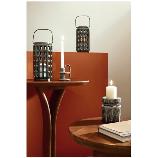 Suport lumanare ceramica gri Darreh Ø16x30h