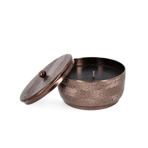 Lumanare ambientala in borcan aluminiu bronz Clamp Ø16x11h