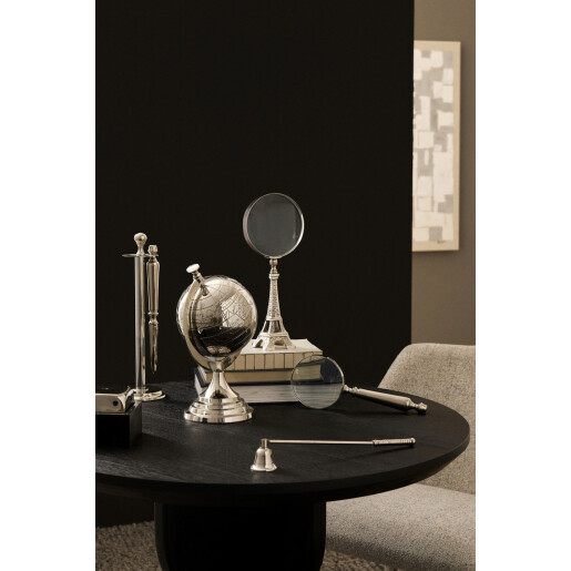 Lupa decorativa metal argintiu Adventure 12,5x7x31h