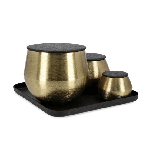 Set tava, 3 boluri decorative Kamya Ø6x6h; ø10x9h; ø13x13h; 24x24x2h