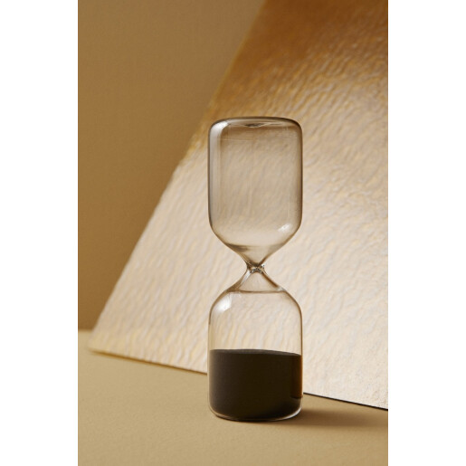 Clepsidra decorativa sticla nisip negru Kronos Ø6,6x20,3h