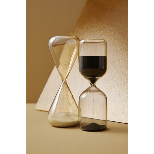 Clepsidra decorativa sticla nisip negru Kronos Ø6,6x20,3h
