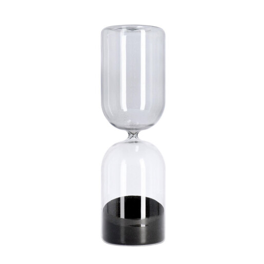 Clepsidra decorativa sticla nisip negru Kronos Ø9x29,6h