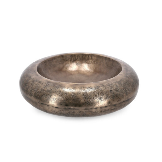 Bol decorativ aluminiu auriu Nadu Ø45x11h