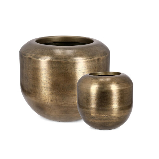Set 2 vaze flori aluminiu auriu Nadu Ø40x37h; ø66x54h