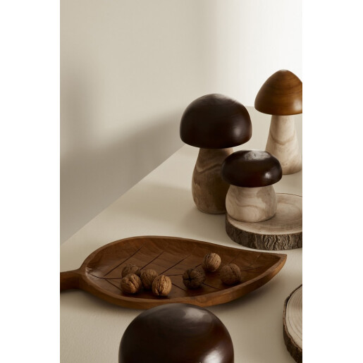 Ciupercuta decorativa lemn maro natur Derik Ø13x14h