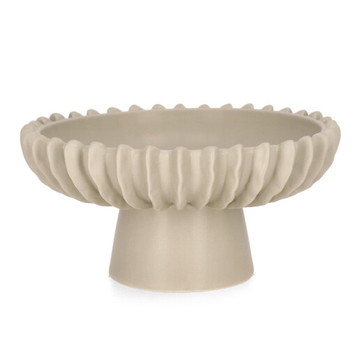 Bol decorativ ceramica bej Eldar Ø26x13,5h