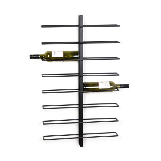 Suport 16 sticle vin otel negru Isaac 52x8.5x90 cm
