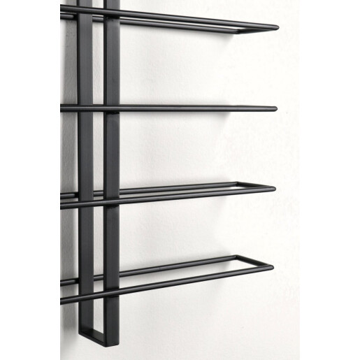 Suport 16 sticle vin otel negru Isaac 52x8.5x90 cm