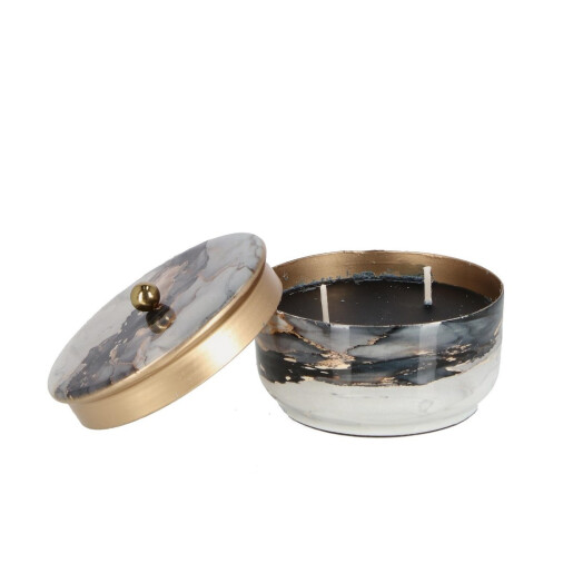 Lumanare ambientala in borcan metal multicolor Marsha Ø12x6,5h