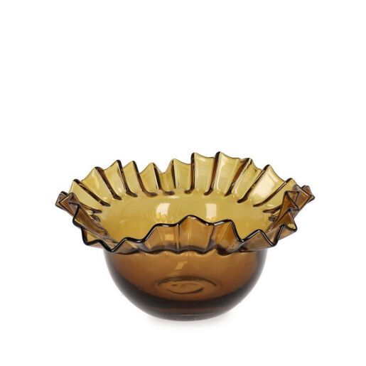 Bol decorativ sticla maro Thalya Ø 24x14,5h