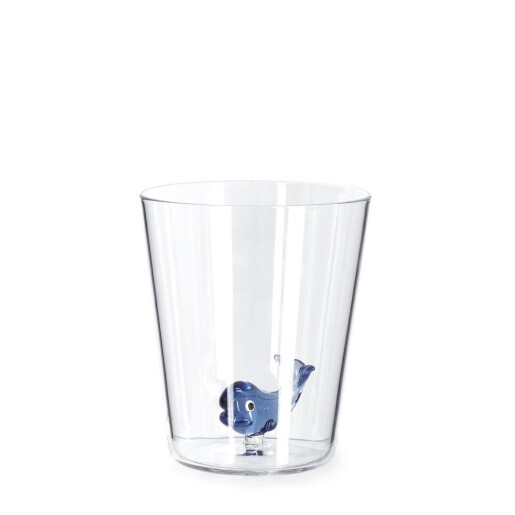 Set 6 pahare sticla decor Balena Ø9x10,5h