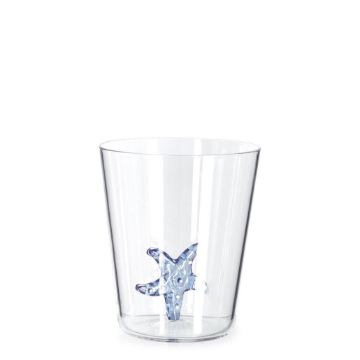 Set 6 pahare sticla decor Stea de Mare Ø9x10,5h