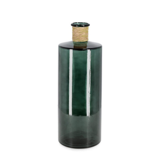 Vaza flori sticla verde Rotang Ø15x40h
