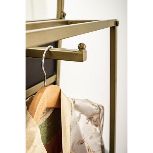 Oglinda de podea rama din fier auriu cu suport de haine si incaltaminte Ekbal 46 cm x 39 cm x 181.5 h