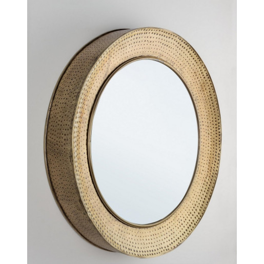 Oglinda de perete cu rama din fier auriu Adara 80x11 cm