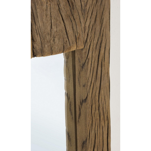 Oglinda de perete cu rama din lemn maro Rafter 25x4x90 cm