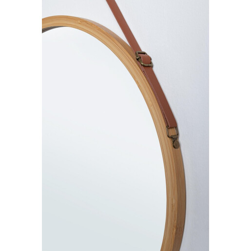 Oglinda perete bambus maro Desty 45 cm