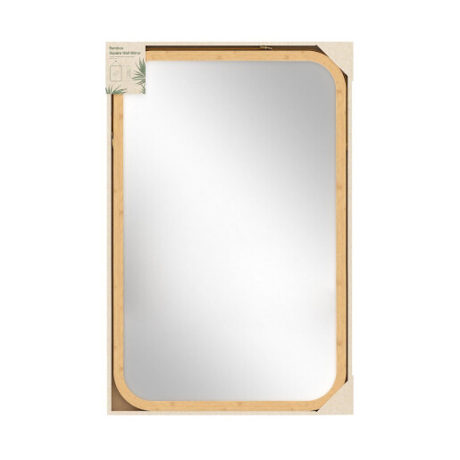 Oglinda perete bambus maro Desty 37x1.5x57 cm