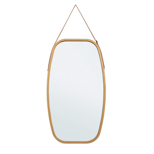 Oglinda perete bambus maro Desty 43.5x1.5x77 cm