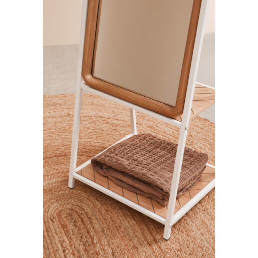 Oglinda podea otel alb mdf maro Haldor 42,5x38x174h
